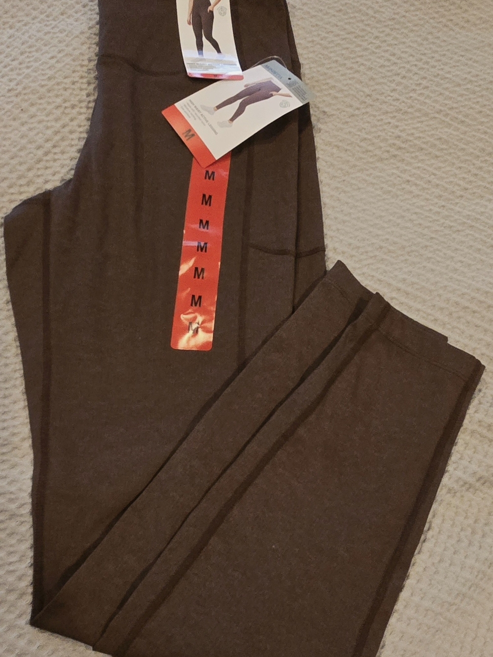 Mondetta Women's Espresso Brown Leggings, Pockets, M, NWT